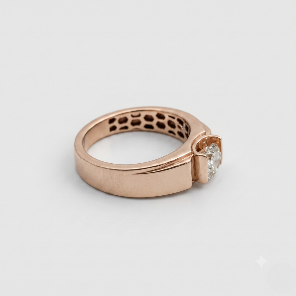 Modern Men's Solitaire Lab-Grown Diamond Ring