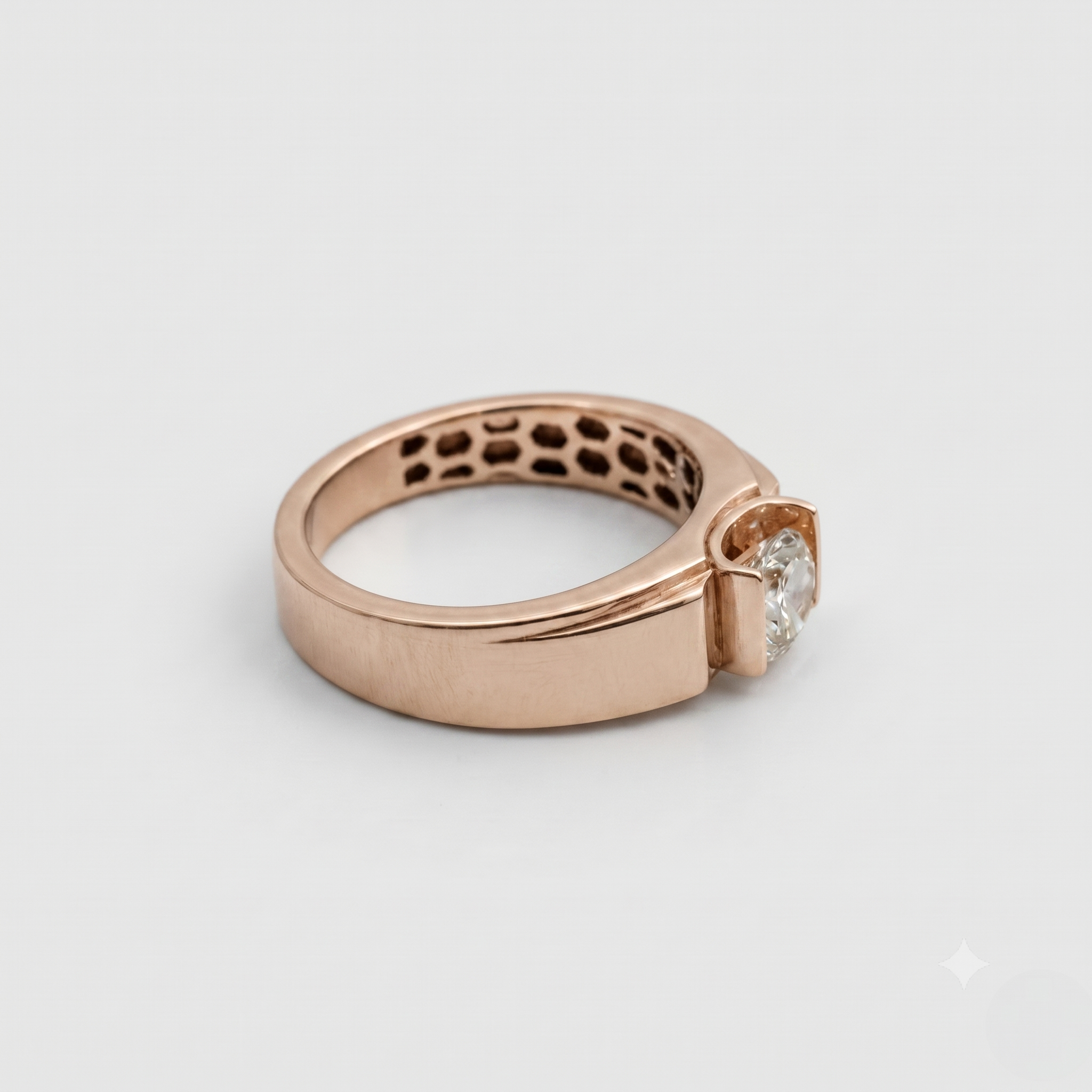 Modern Men's Solitaire Lab-Grown Diamond Ring