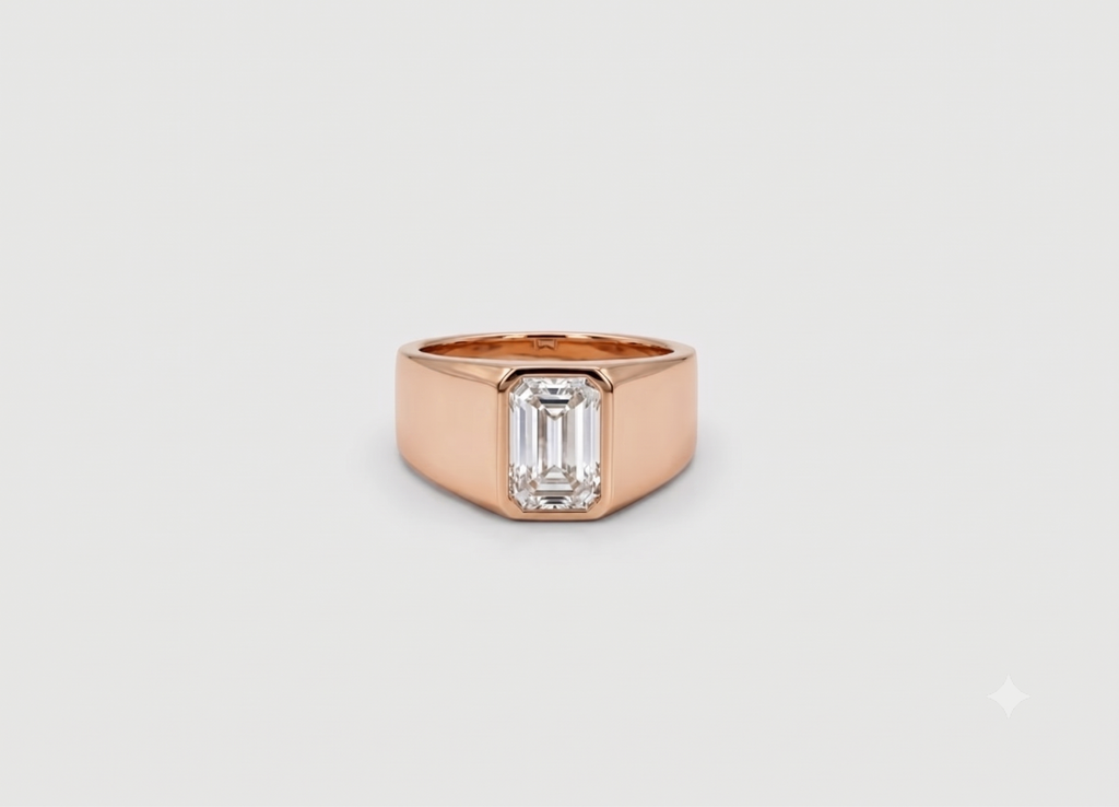 2.00tcw  (VS-EF) Natural Emerald Cut Lab-Grown Diamond Ring for Men