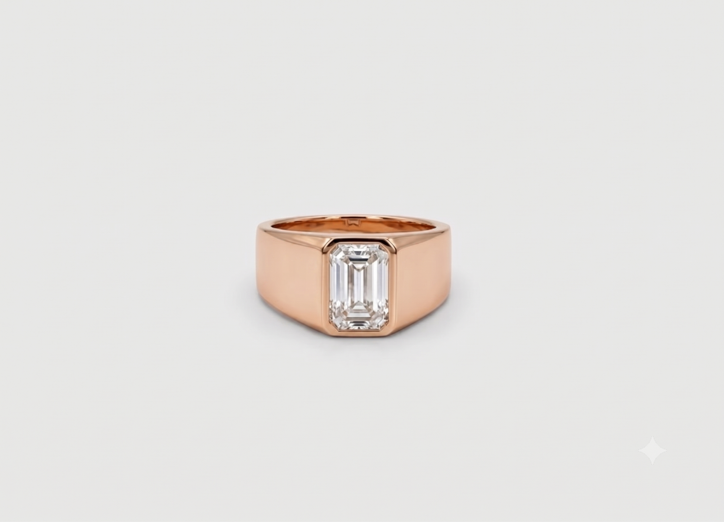 2.00tcw  (VS-EF) Natural Emerald Cut Lab-Grown Diamond Ring for Men