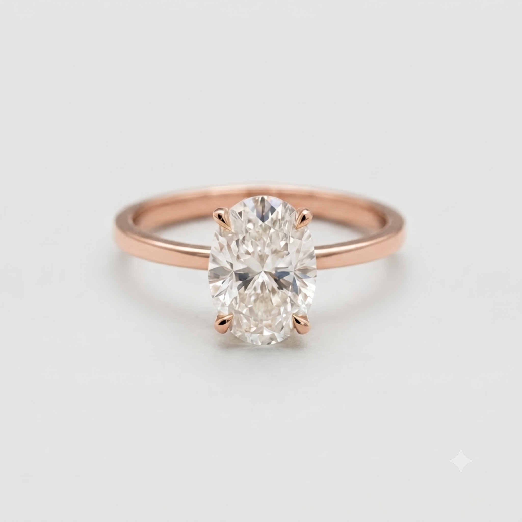 Oval Cut Natural Diamond Engagement Ring for Women | Luxury Solitaire Diamond Ring