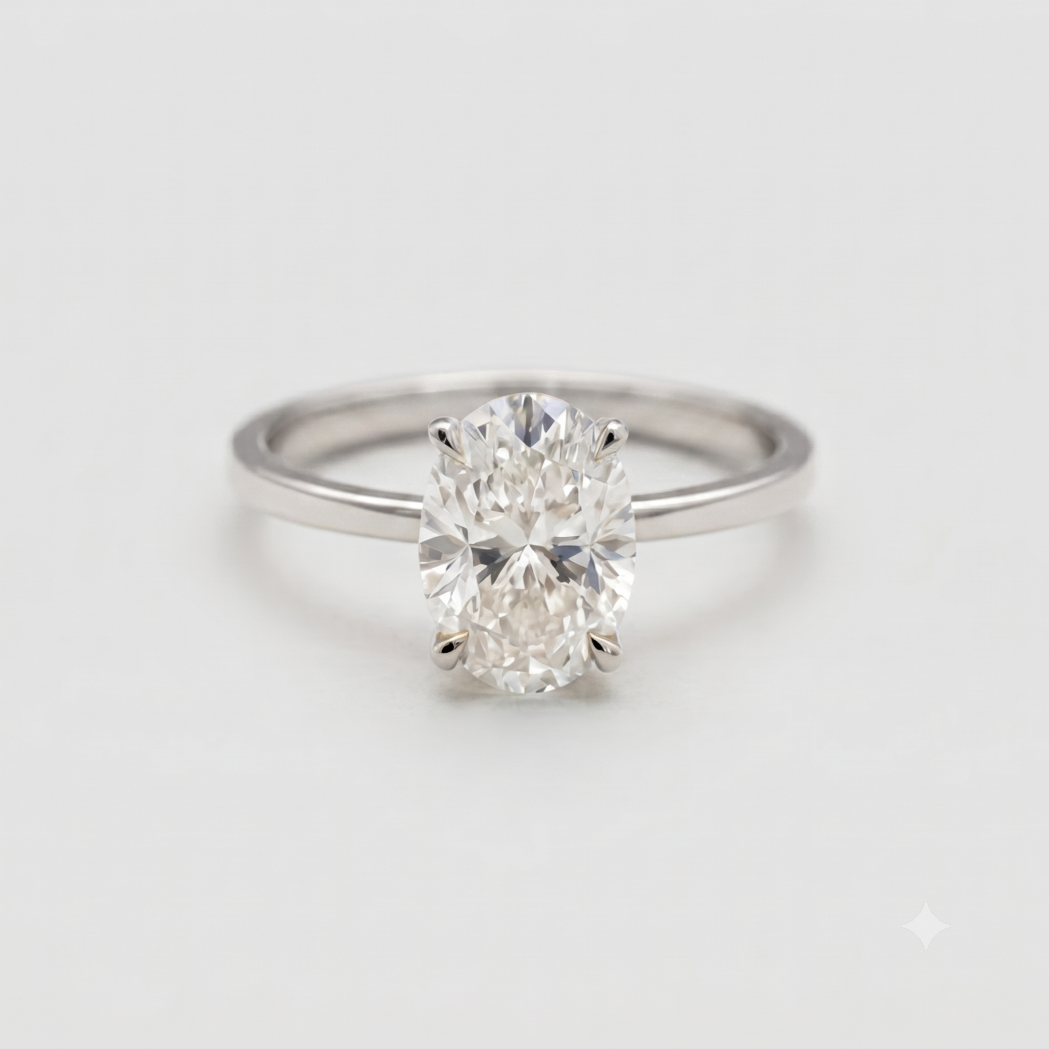 Oval Cut Natural Diamond Engagement Ring for Women | Luxury Solitaire Diamond Ring