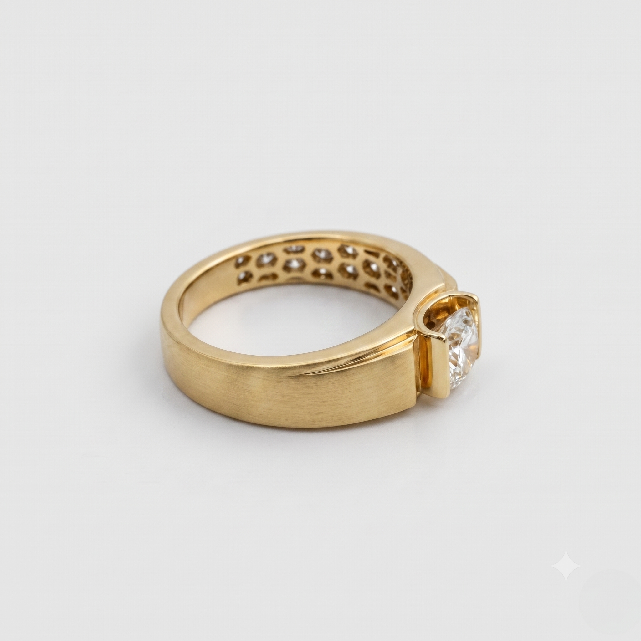 Modern Men's Solitaire Lab-Grown Diamond Ring