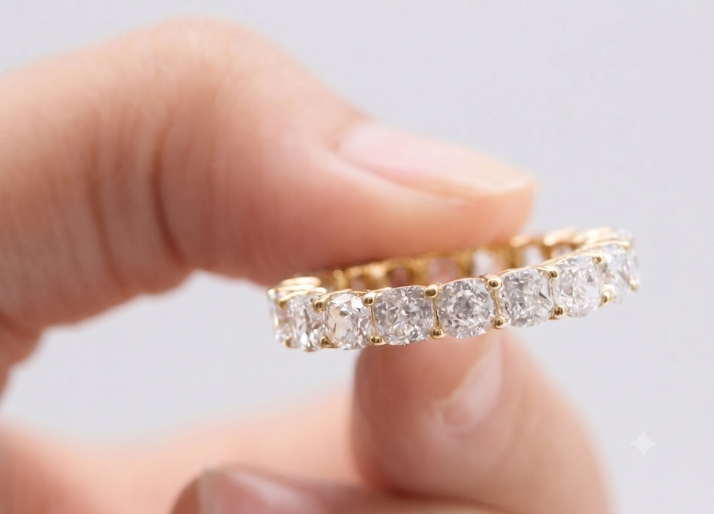Oval Cut Diamond Eternity Band – White Gold Wedding Ring