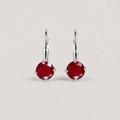 2 Ct. Round Cut Ruby Gemstone Dangle Earrings