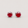 1 Ct. Round Cut Ruby Gemstone Stud Earrings