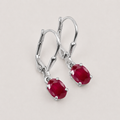 4 Ct. Ruby Gemstone Oval Cut Drop Dangle Earrings