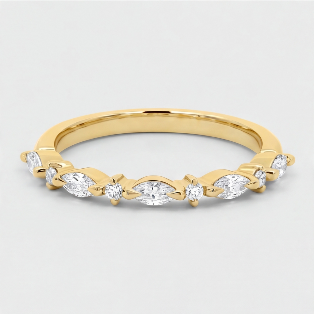 Lab-Grown Diamond 0.40 Ct. Ring Half Eternity Marquise & Round Cut (VS-EF)