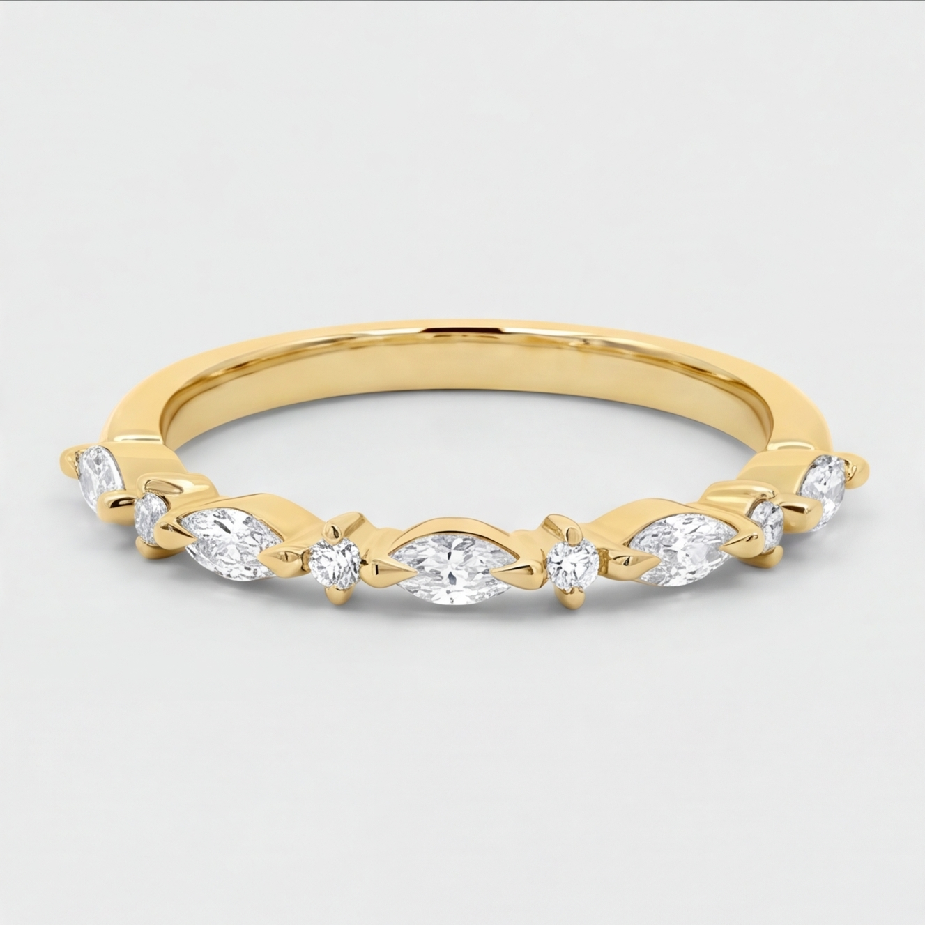Lab-Grown Diamond 0.40 Ct. Ring Half Eternity Marquise & Round Cut (VS-EF)