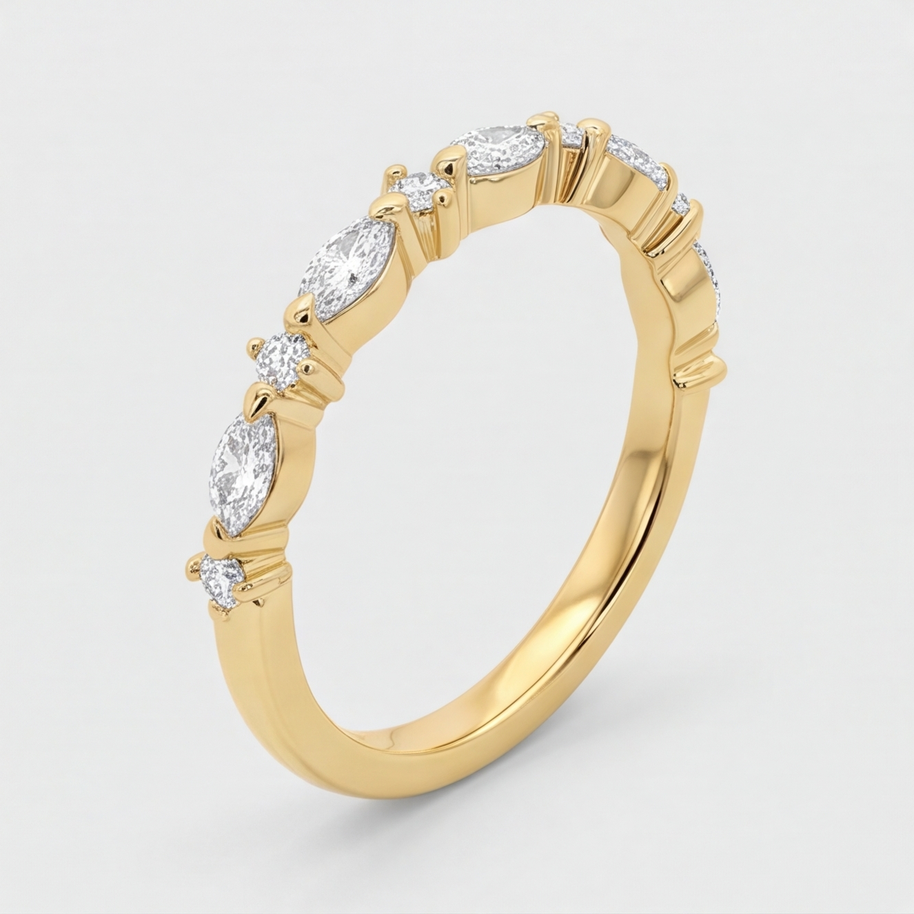 Lab-Grown Diamond 0.40 Ct. Ring Half Eternity Marquise & Round Cut (VS-EF)