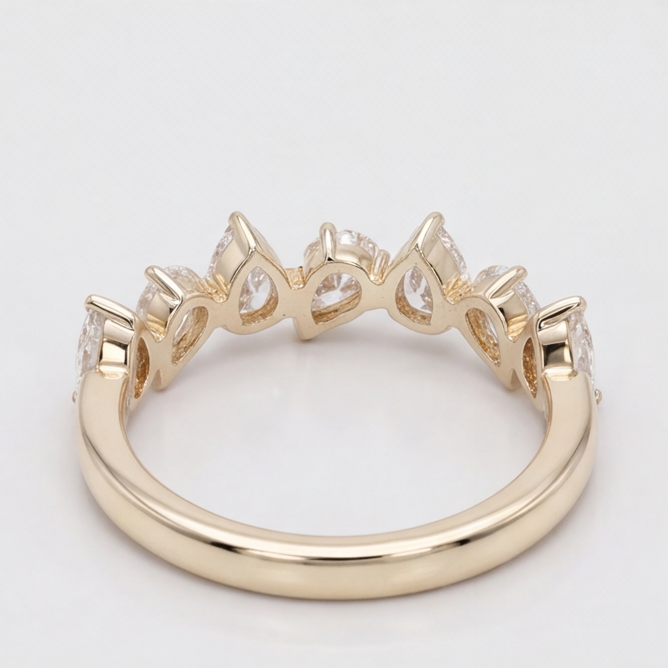 1 Ct. Lab-Grown Diamond Ring Half Eternity Pear Cut (VS-EF)