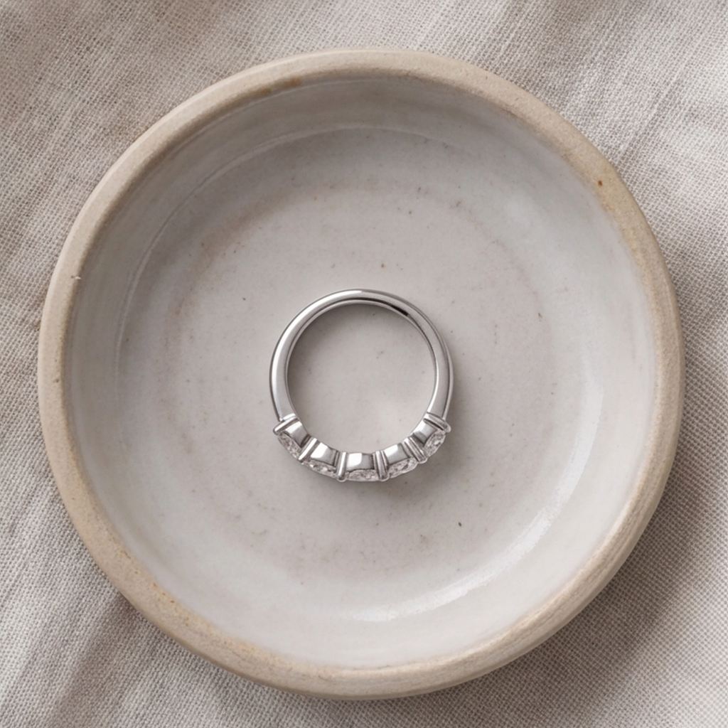 1.5 Ct. Lab-Grown Diamond Half Eternity Round Cut Ring (VS-EF)