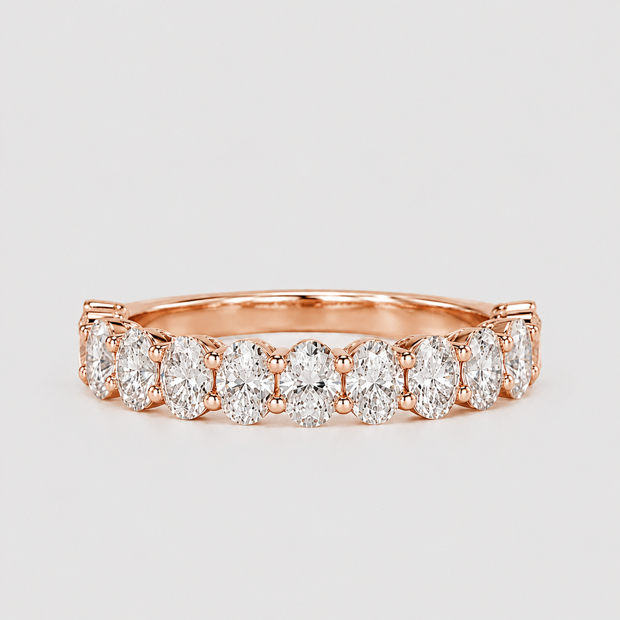 2.5 Ct. Lab-Grown Diamond Oval Cut Half Eternity Band Ring (VS-EF)