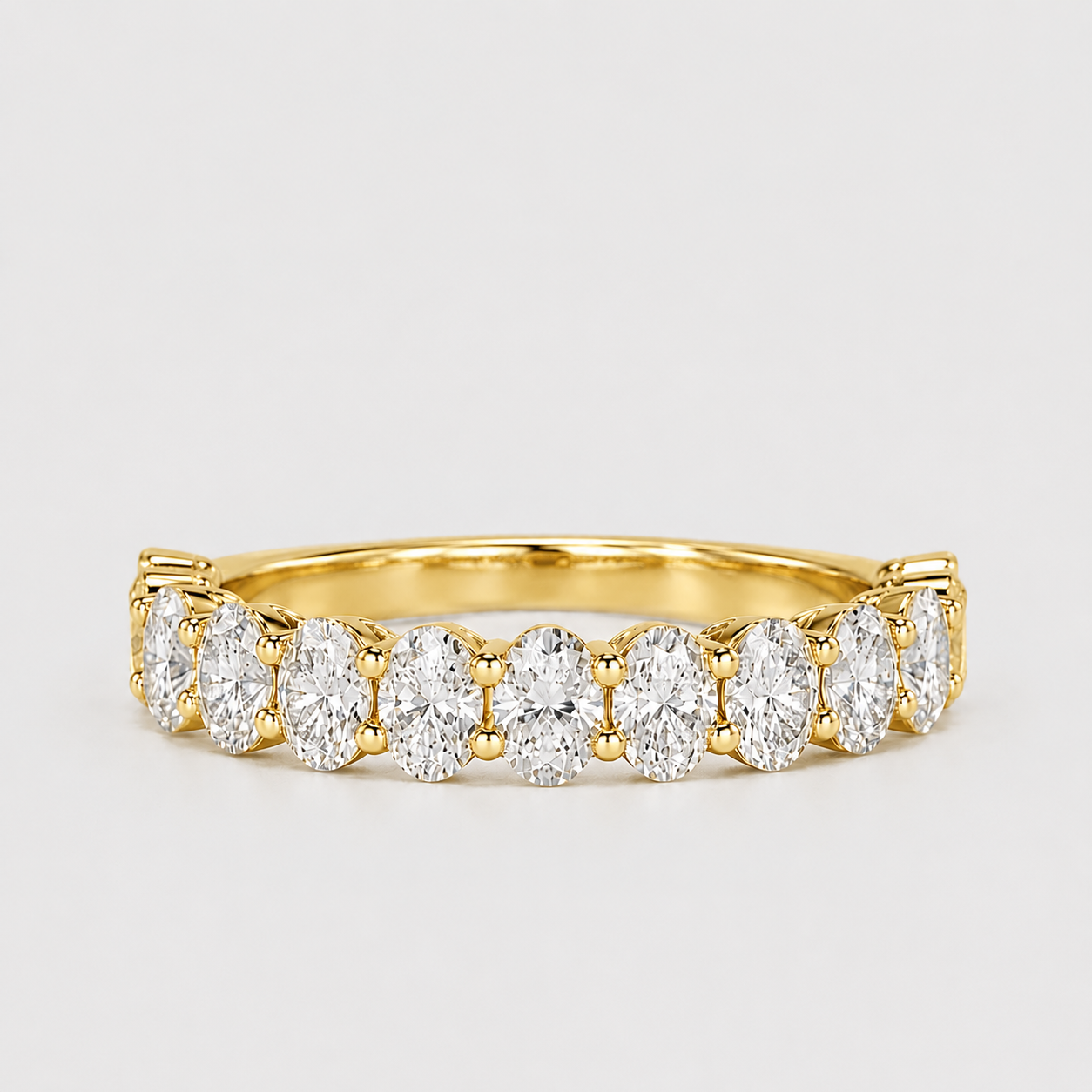 2.5 Ct. Lab-Grown Diamond Oval Cut Half Eternity Band Ring (VS-EF)