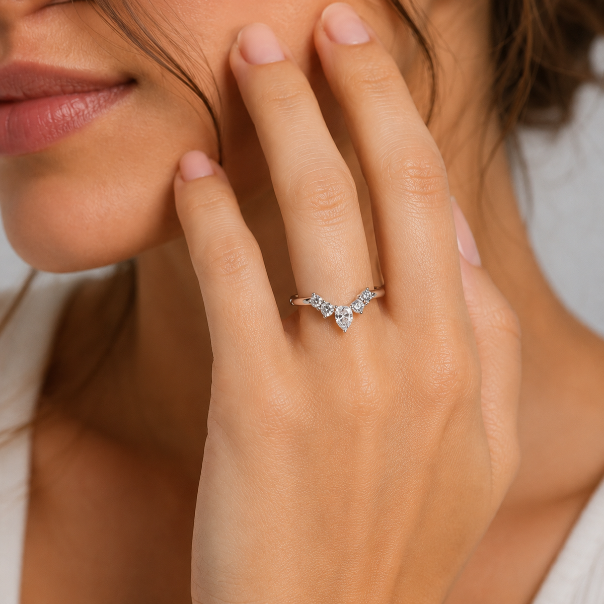 Lab-Grown Diamond 0.40 Ct. Ring Half Eternity Round Cut  (EF/VVS-VS)