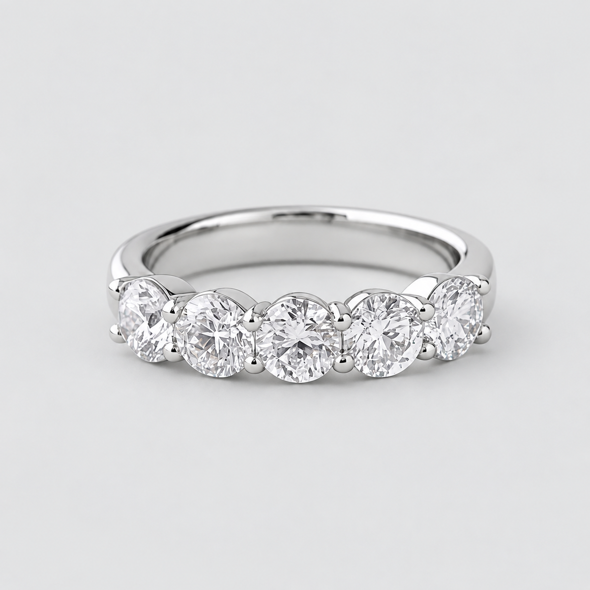 1.5 Ct. Lab-Grown Diamond Half Eternity Round Cut Ring (EF/VVS-VS)