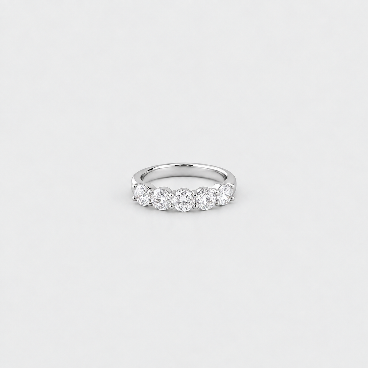 1.5 Ct. Lab-Grown Diamond Half Eternity Round Cut Ring (EF/VVS-VS)