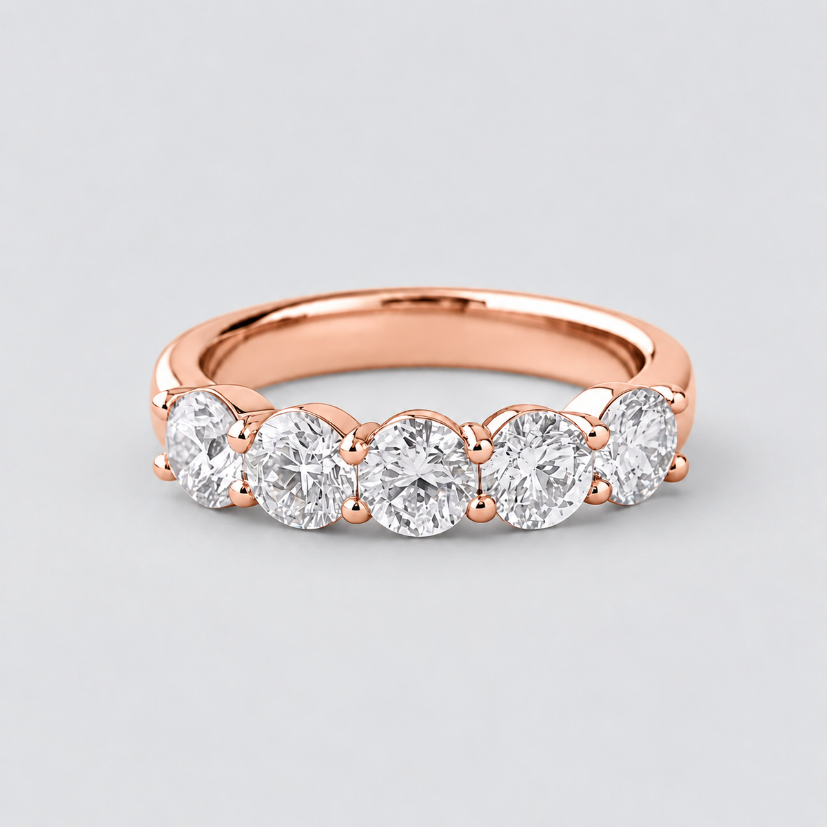 1.5 Ct. Lab-Grown Diamond Half Eternity Round Cut Ring (EF/VVS-VS)