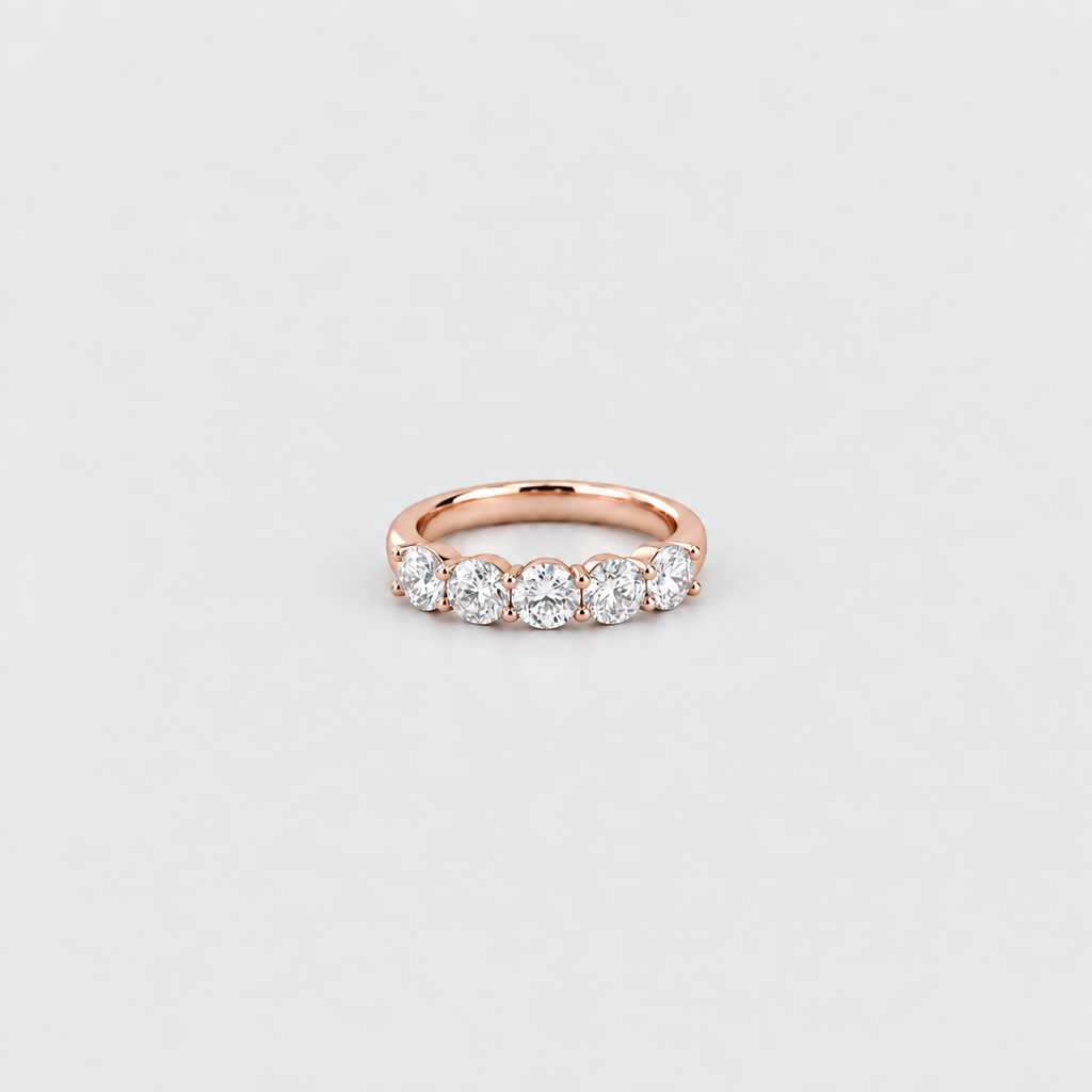 1.5 Ct. Lab-Grown Diamond Half Eternity Round Cut Ring (EF/VVS-VS)