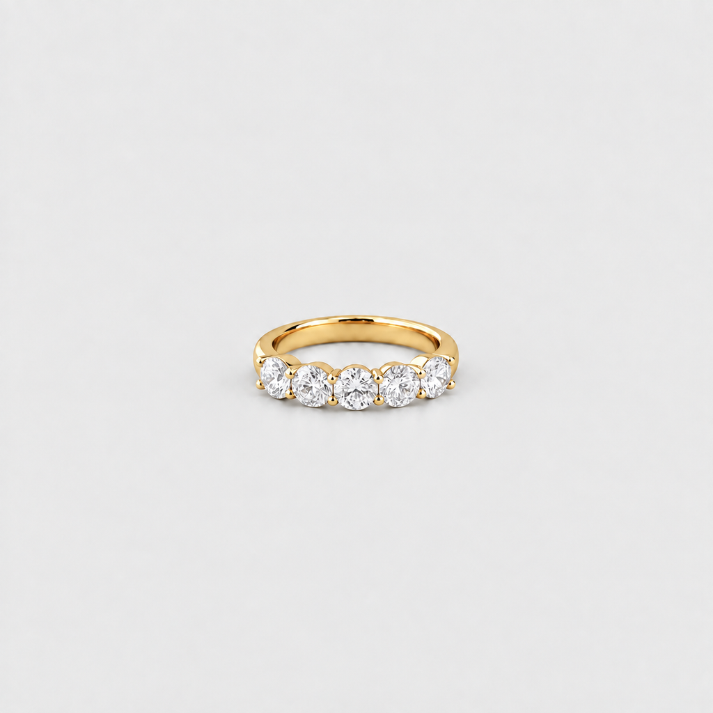 1.5 Ct. Lab-Grown Diamond Half Eternity Round Cut Ring (EF/VVS-VS)
