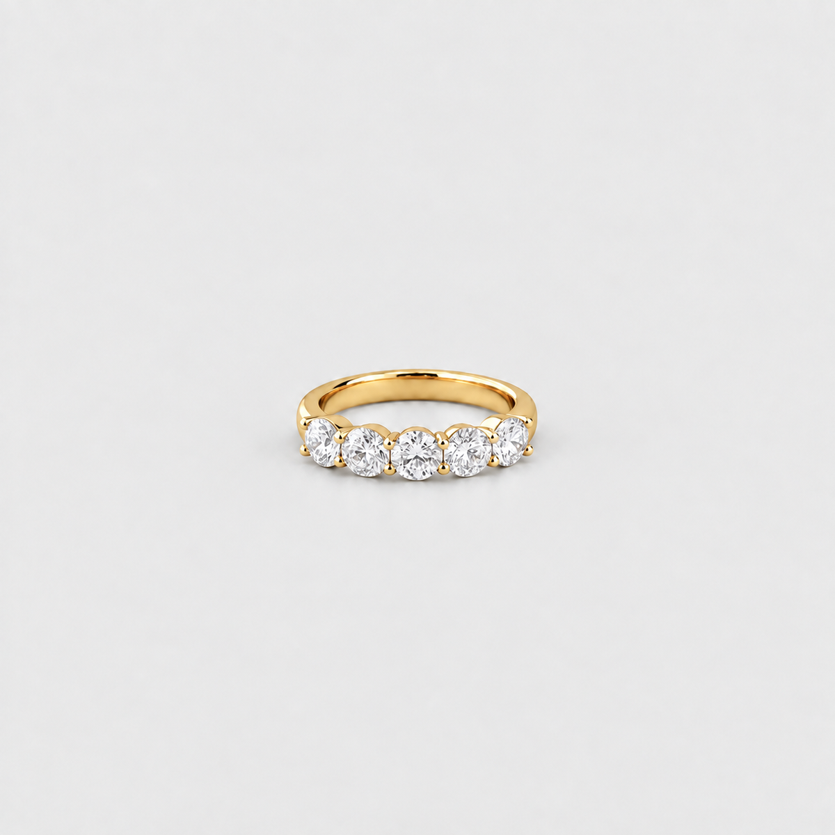 1.5 Ct. Lab-Grown Diamond Half Eternity Round Cut Ring (EF/VVS-VS)