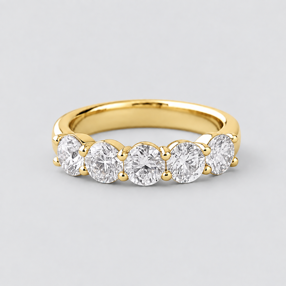 1.5 Ct. Lab-Grown Diamond Half Eternity Round Cut Ring (EF/VVS-VS)