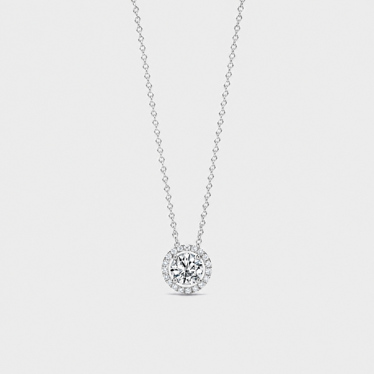 Lab Grown Diamond Halo Pendant Necklace 0.80 Ct. (VS-EF)
