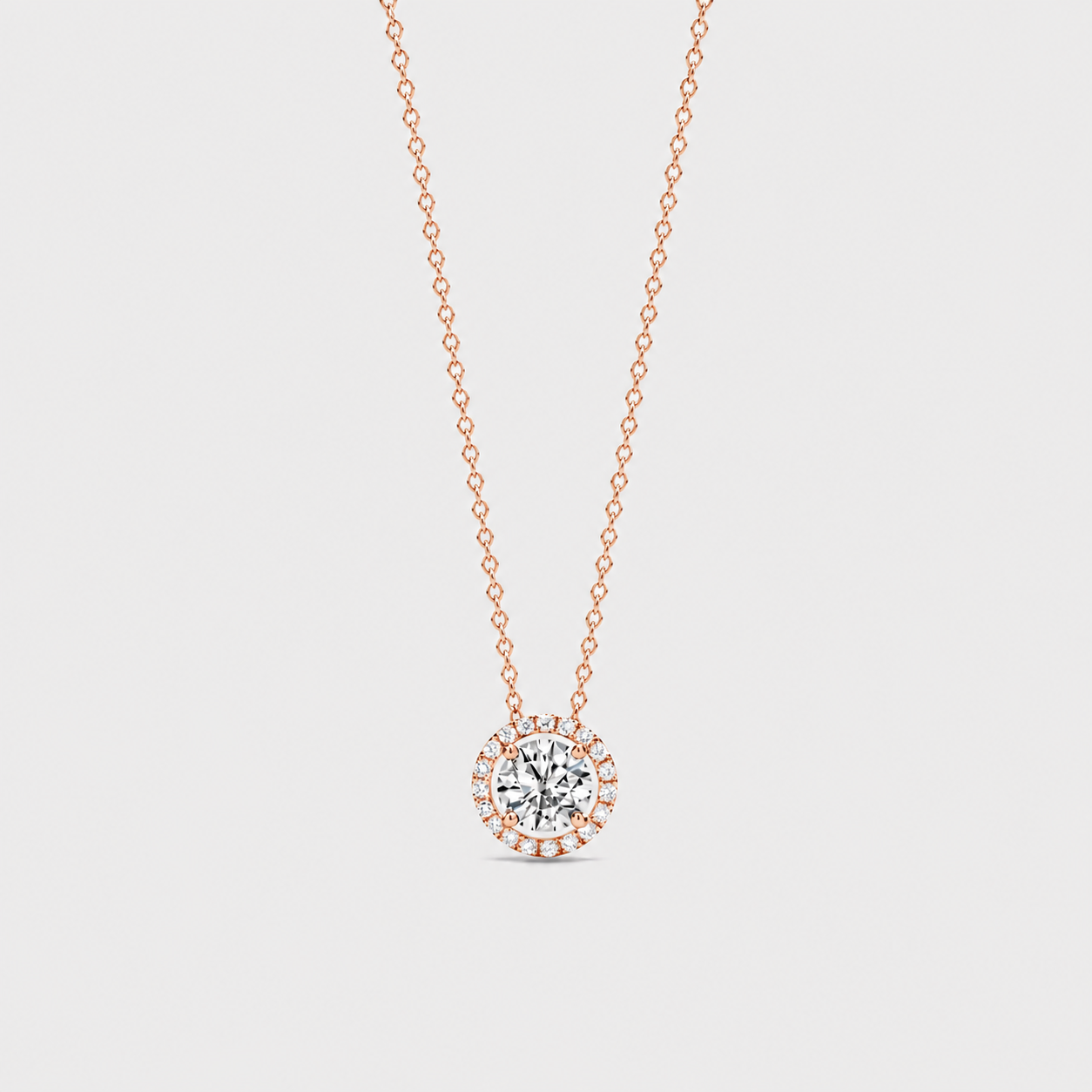 Lab Grown Diamond Halo Pendant Necklace 0.80 Ct. (VS-EF)