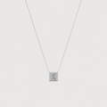 Lab Grown Diamond Princess Cut Halo Pendant Necklace 0.90 Ct. (VS-EF)