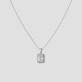 1.50 Ct. Lab Grown Diamond Emerald Cut Halo Pendant Necklace (VS-EF)