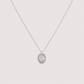 1.40 Ct. Lab Grown Diamond Oval Halo Pendant Necklace (VS-EF)