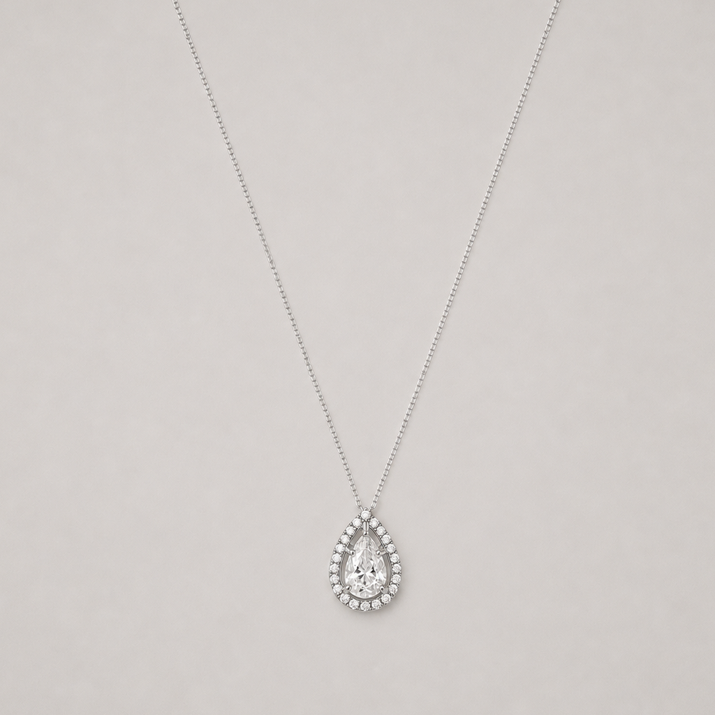 1.40 Ct. Lab Grown Diamond Halo Pendant Necklace (VS-EF)