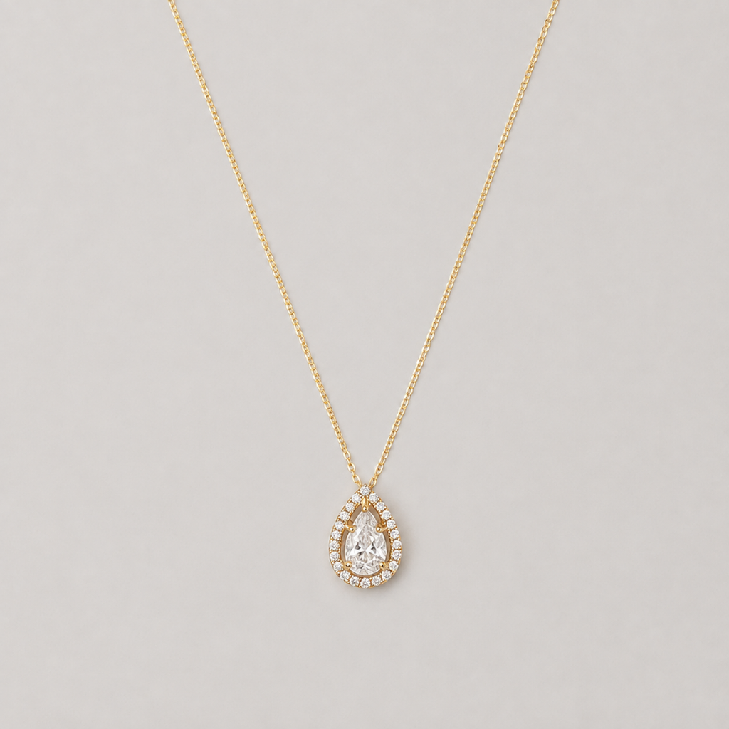 1.40 Ct. Lab Grown Diamond Halo Pendant Necklace (VS-EF)