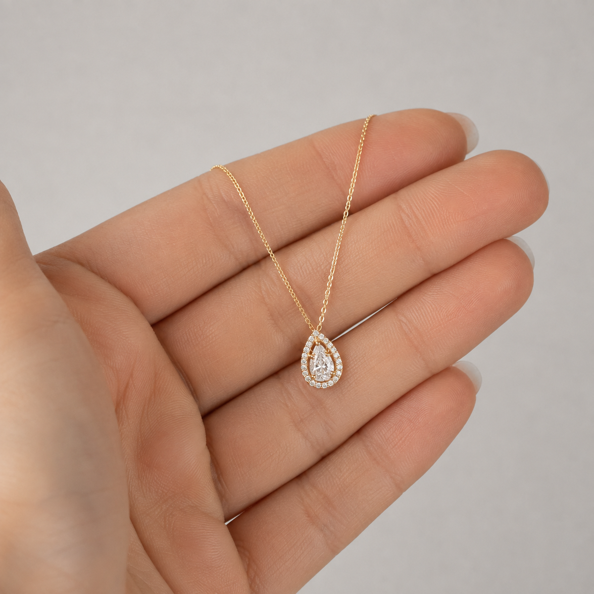 1.40 Ct. Lab Grown Diamond Halo Pendant Necklace (VS-EF)