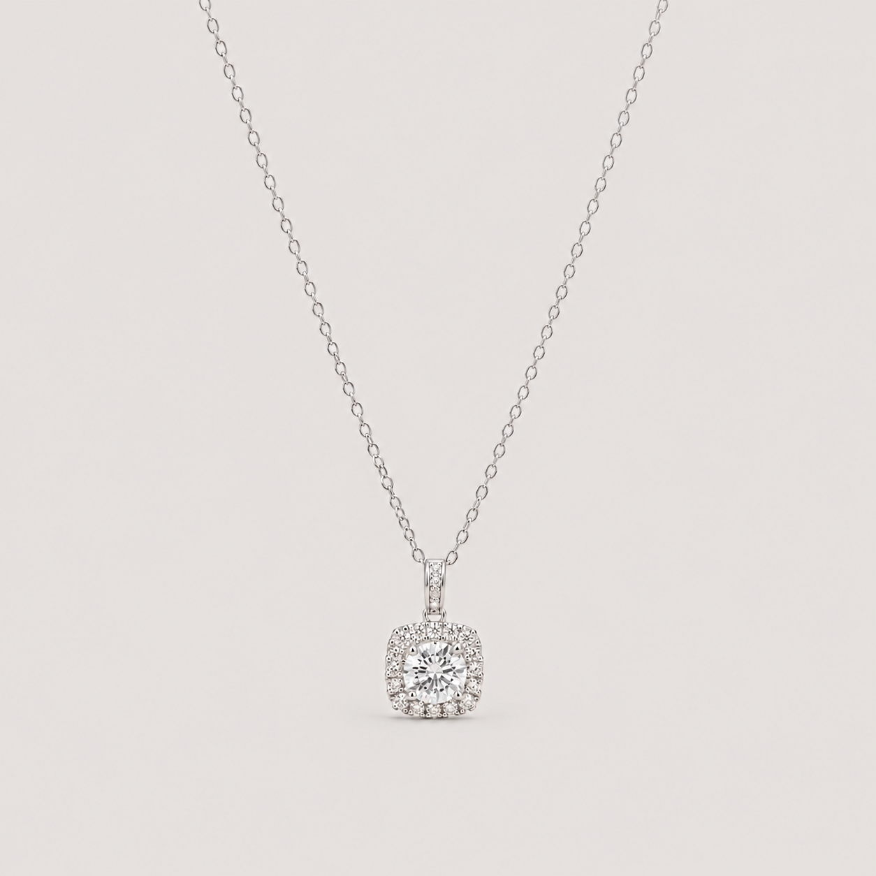 Lab Grown Diamond Round Cut Halo Pendant 0.90 Ct. (VS-EF)