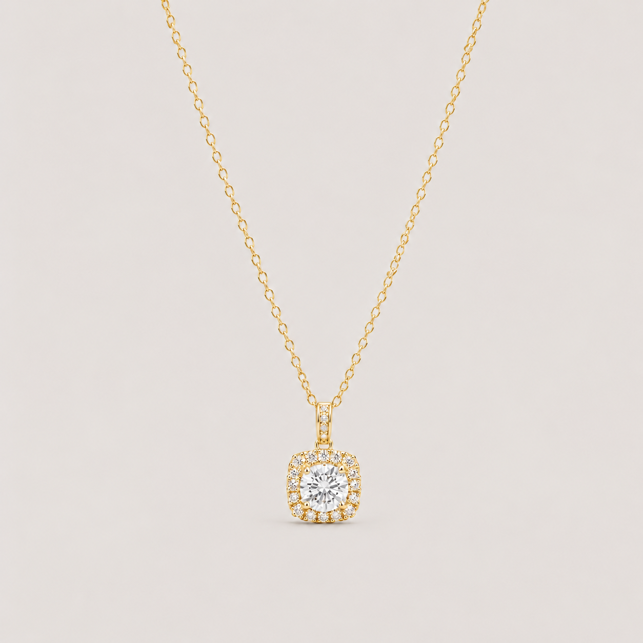 Lab Grown Diamond Round Cut Halo Pendant 0.90 Ct. (VS-EF)