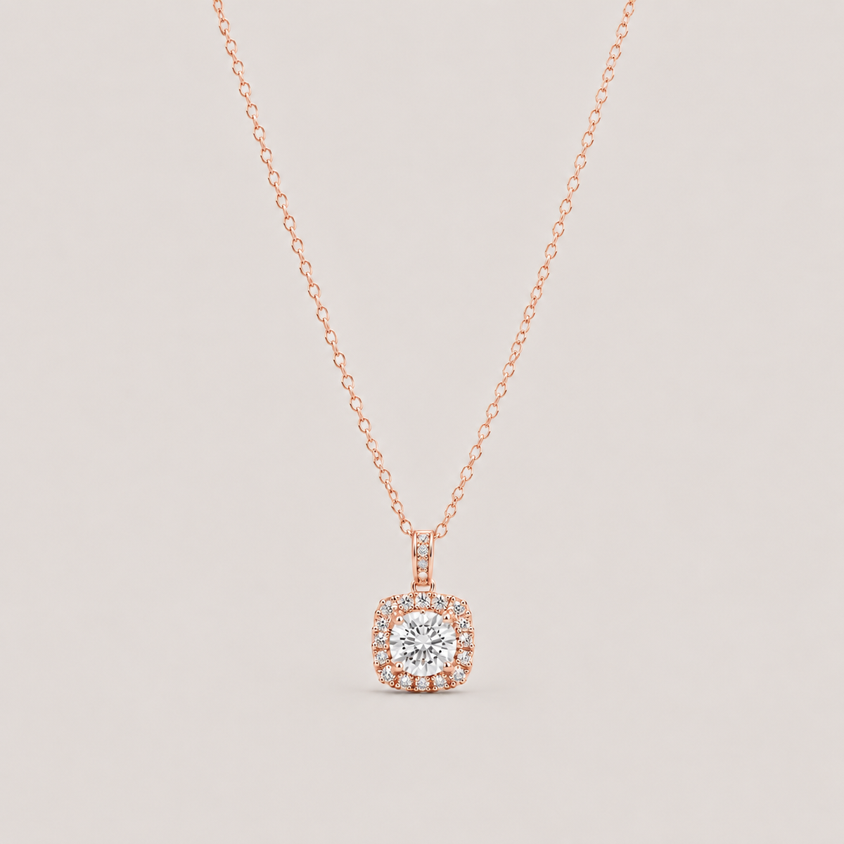 Lab Grown Diamond Round Cut Halo Pendant 0.90 Ct. (VS-EF)