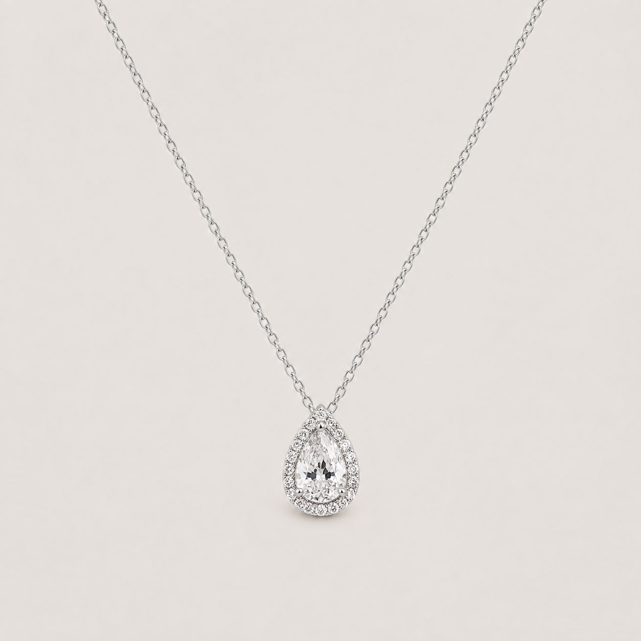 1.05 Ct. Lab Grown Diamond Halo Pendant Necklace (VS-EF)