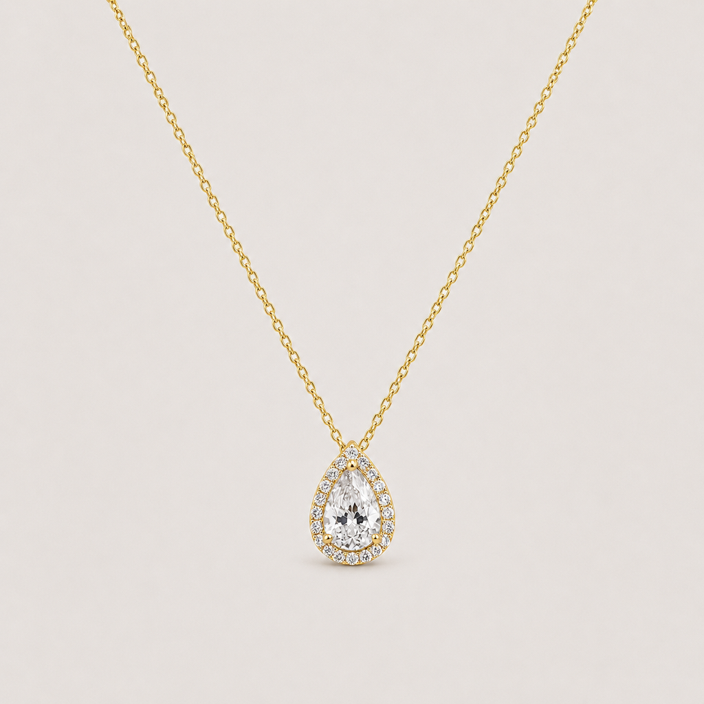 1.05 Ct. Lab Grown Diamond Halo Pendant Necklace (VS-EF)