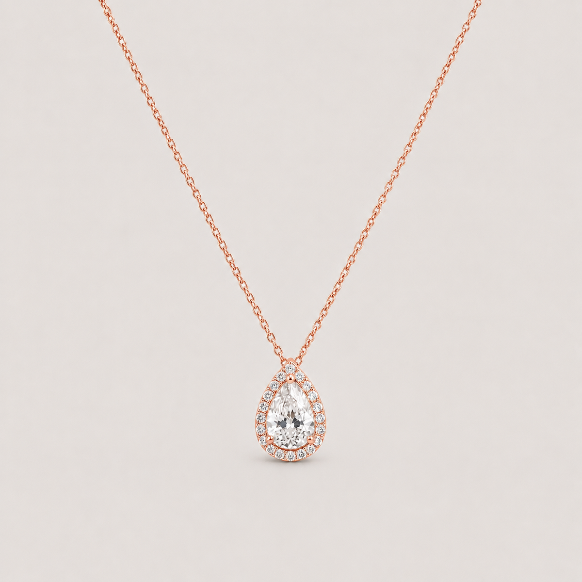 1.05 Ct. Lab Grown Diamond Halo Pendant Necklace (VS-EF)