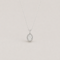 1.50 Ct. Lab Grown Diamond Oval Cut Halo Pendant (VS-EF)