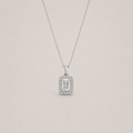 1.50 Ct. Lab Grown Diamond Radiant Cut Halo Pendant Necklace (VS-EF)