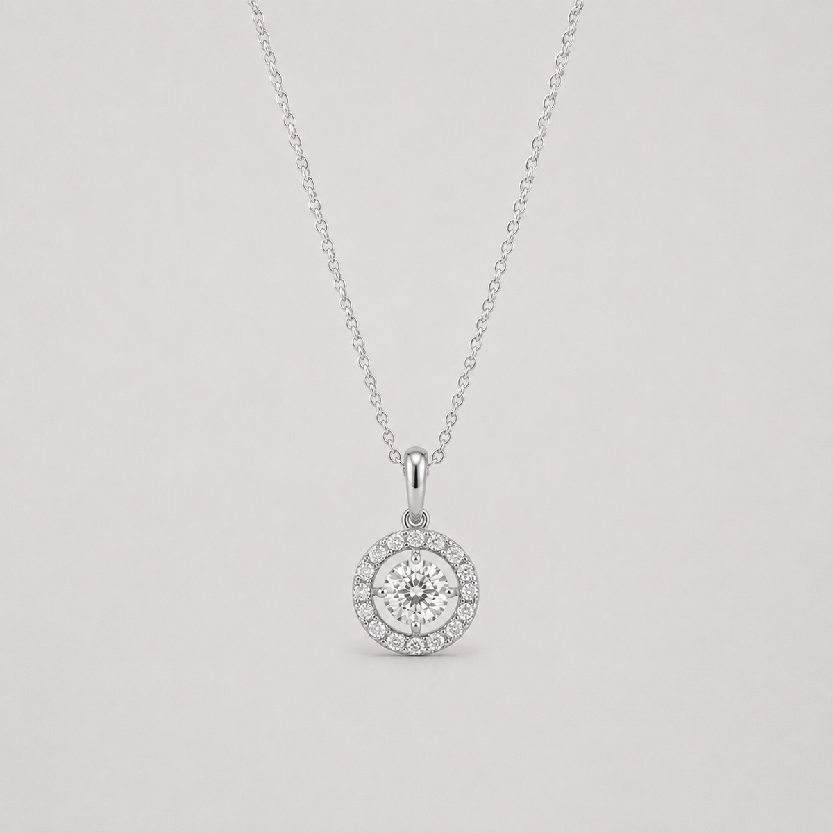 Lab Grown Diamond Halo Pendant 0.90 Ct. (VS-EF)