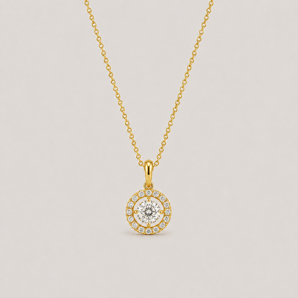 Lab Grown Diamond Halo Pendant 0.90 Ct. (VS-EF)