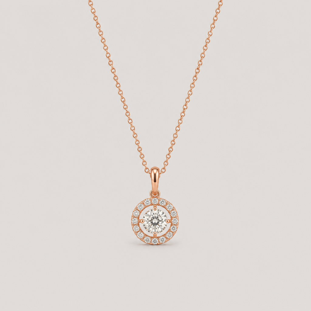 Lab Grown Diamond Halo Pendant 0.90 Ct. (VS-EF)