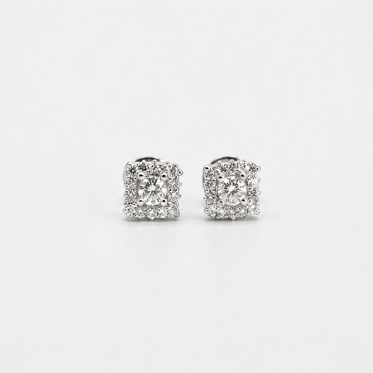 2.50 Ct. Lab Grown Diamond Round Cut Halo Earrings (VS-EF)
