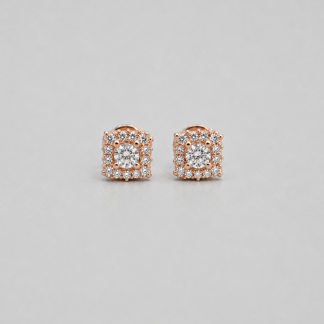 2.50 Ct. Lab Grown Diamond Round Cut Halo Earrings (VS-EF)