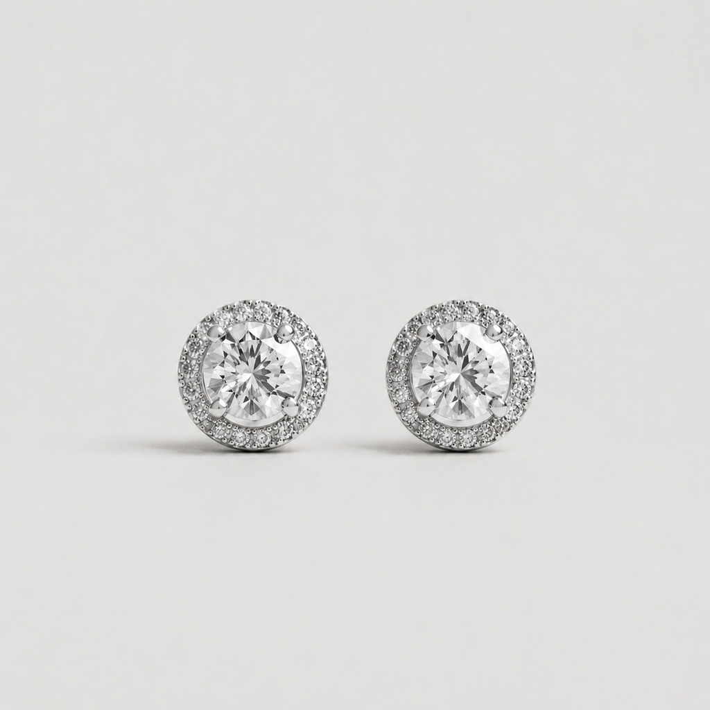 3.50 Ct. Lab Grown Diamond Round Cut Solitaire Earrings (VS-EF)