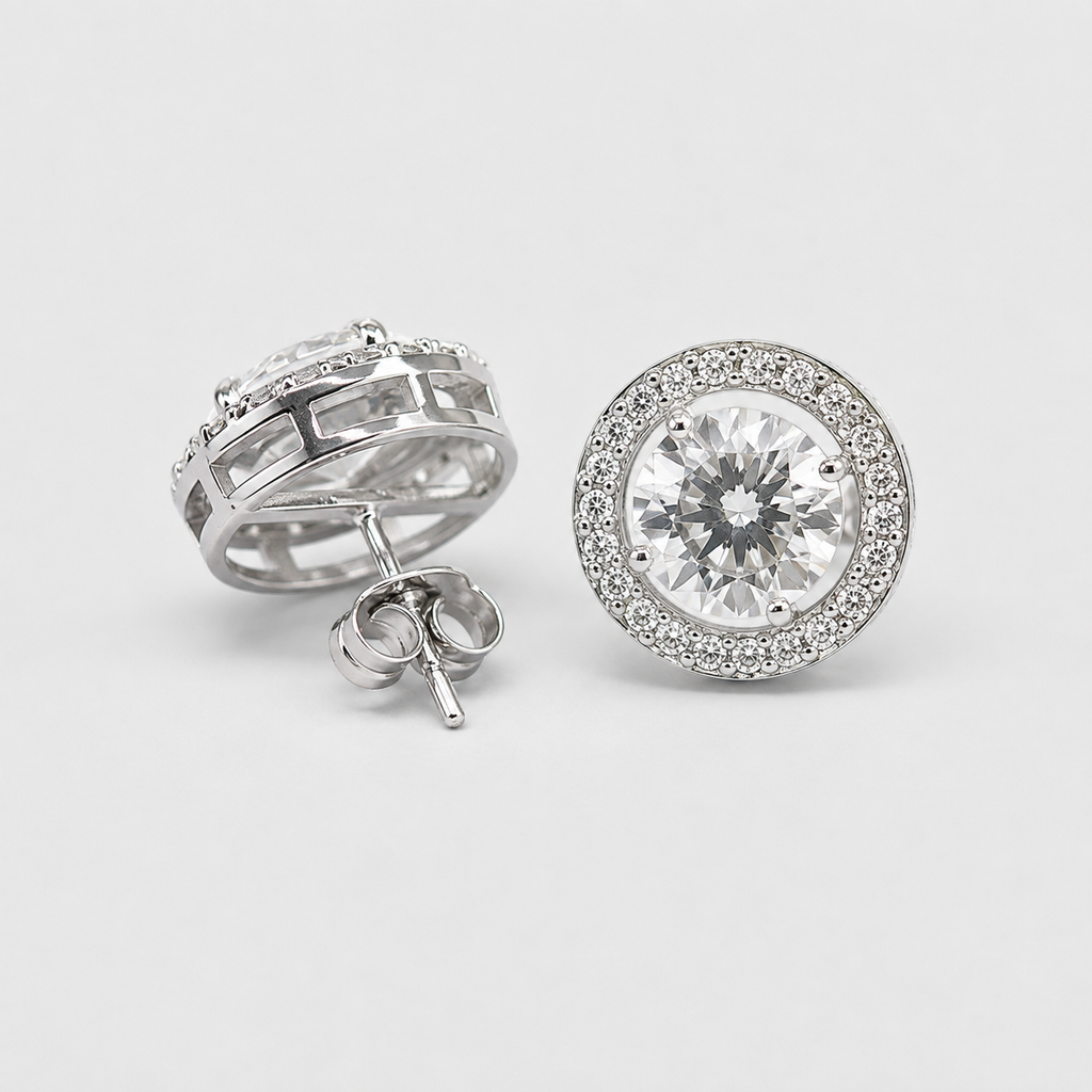 3.50 Ct. Lab Grown Diamond Round Cut Solitaire Earrings (VS-EF)
