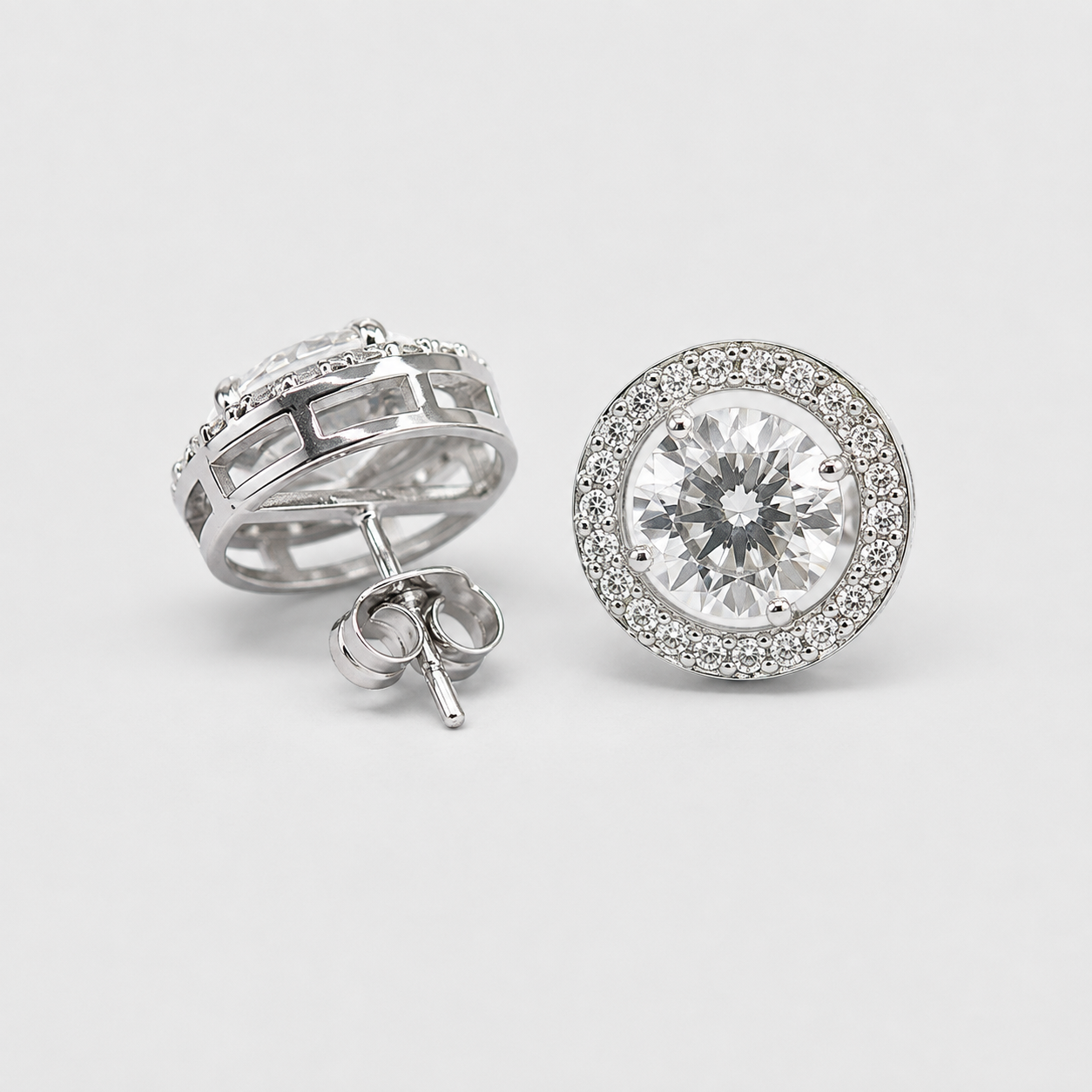 3.50 Ct. Lab Grown Diamond Round Cut Solitaire Earrings (VS-EF)